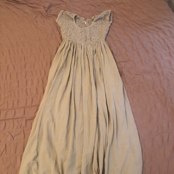 Free People Dresses & Skirts - ▪️free people maxi dress▪️tan babydoll ruched long dress pockets cap sleeve
